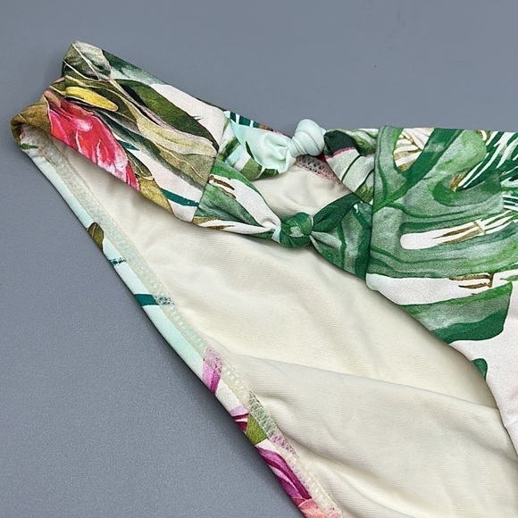 NWT PILYQ Tulum Knot Teeny Low Rise Tropical Floral Bikini Bottom Size Large - Picture 2 of 6
